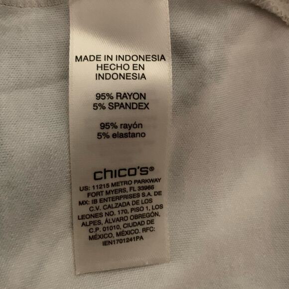 Chico's Top Women's Size 4 Boat Neck Textured Stripe Ocean Drop Liquid Knit NWT - Picture 5 of 7